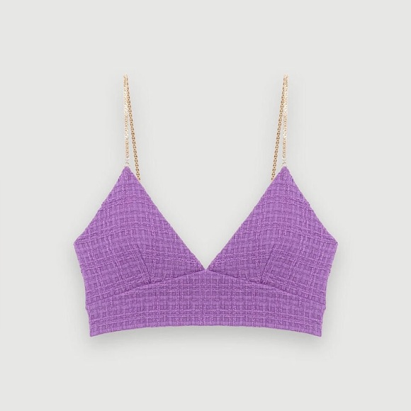 Maje Tweed Crop Top - Picture 2 of 6